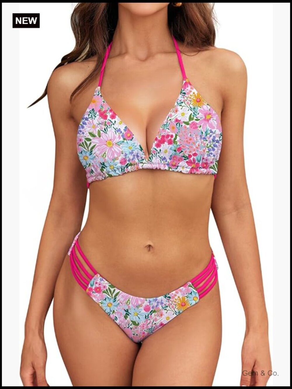 Cowgirl Lace Up Bikini Set Two Piece Sexy Mid Rise Swimwear XS-XL